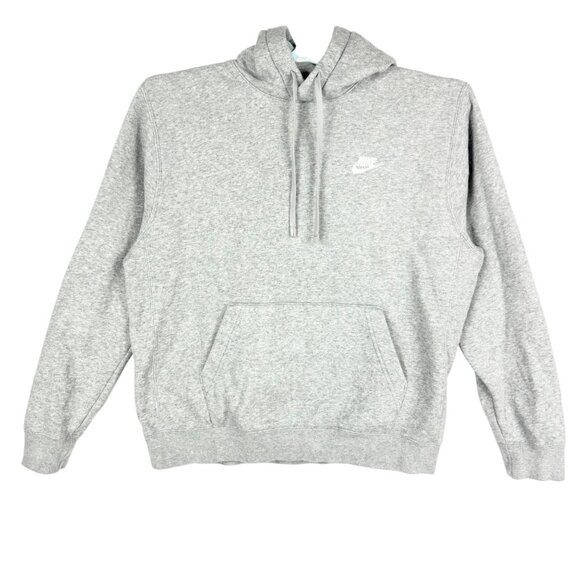 Nike Mens Pullover Grey Hoodie Sweatshirt Size M Logo Drawstring Kangaroo Pocket - Picture 2 of 9
